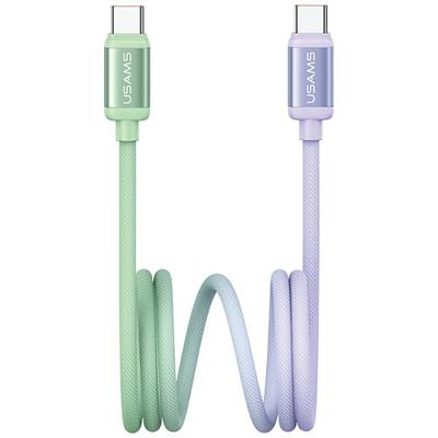 USAMS Bicolor Series SJ756 Cable PD 60W USB-C/USB-C 1.2m Green-purple