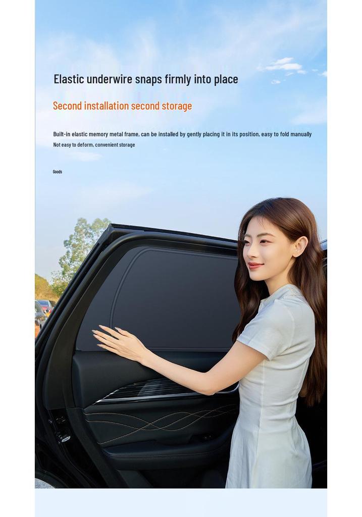 Xiaopeng M03 X9 P7+ Car Sunshade: Thick Heat Insulation, Opaque Privacy Curtain, Side Window Sun Block.