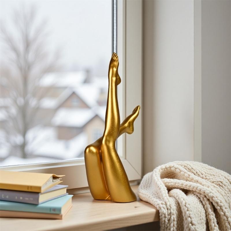 Modern Art Abstract Female Leg Sculpture Elegant Home Office Decors Resin Statue For Living Room Coffeehouse Ornament