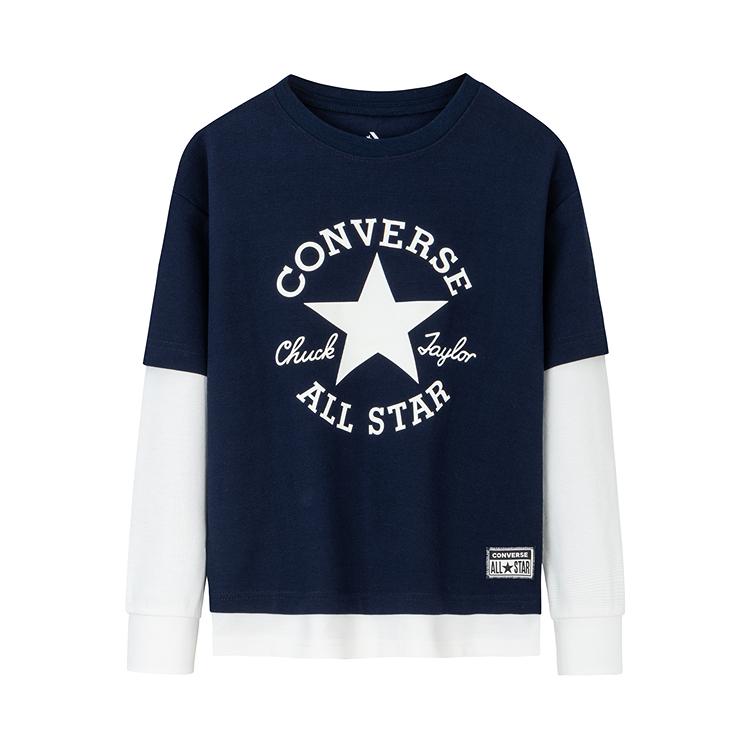 Converse T Shirt Navy Teenagers CV2332191GS-001_DS L