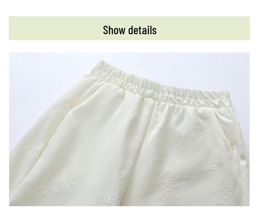 Elegant Retro Jacquard High-Waisted Wide-Leg Pants for Middle-Aged and Elderly Women - Spring & Autumn Casual Style