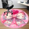1pc Bowtie, Heart Chair Carpet for Office, Non Slip, Soft and Durable Office Rug for Interior Decoration