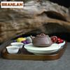 170ml Ancient Yixing Purple Clay Teapots Hand-carved Bamboo Leaf Stone Ladle Pot Raw Ore Mud Kettle Chinese Zisha Tea Set Gifts