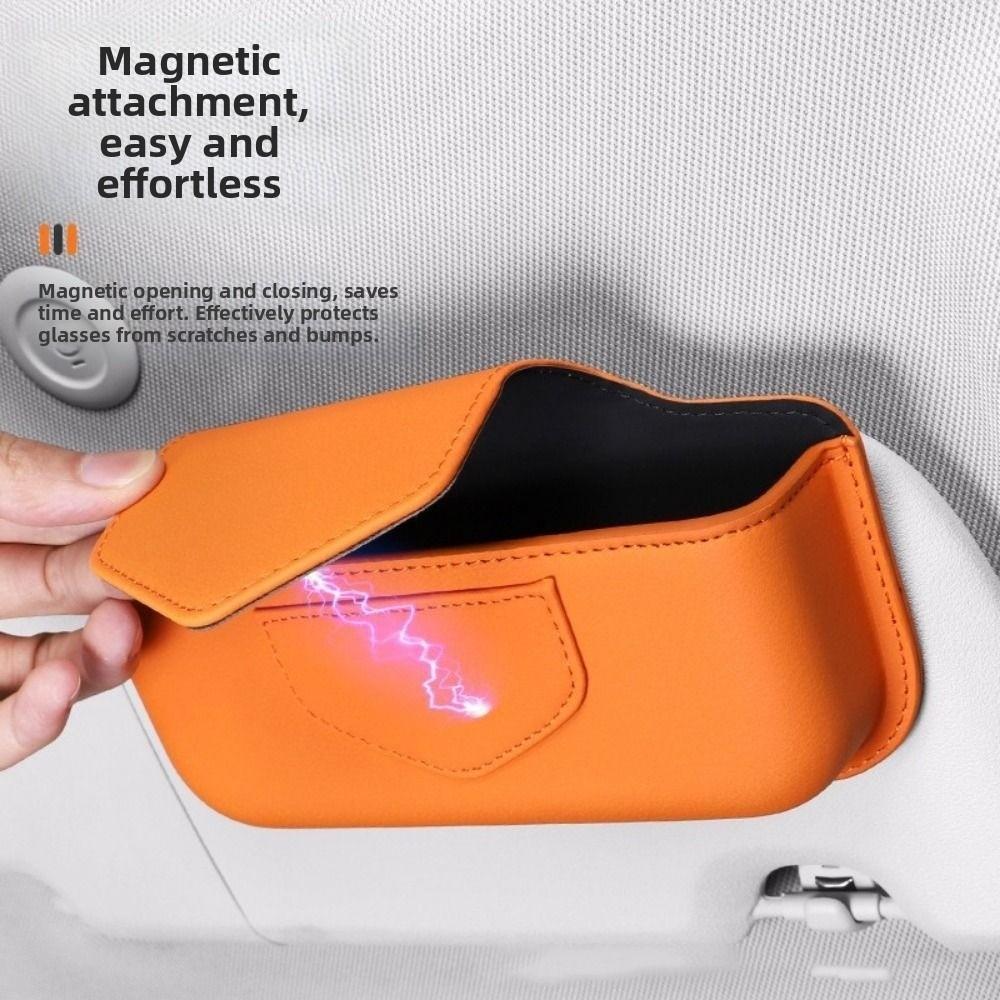 Magnetic Car Glasses Case Wear-Resistant Sunglasses Clip Auto Sun Visor Glasses Holder  Automobile