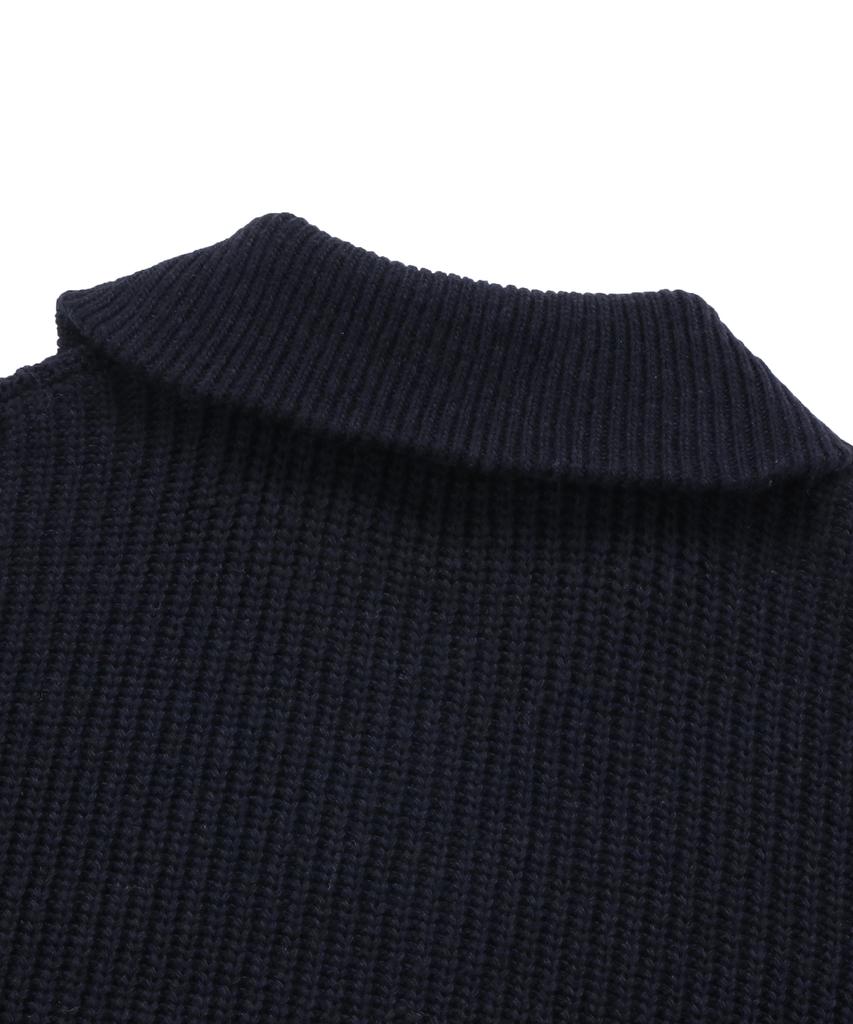 COLUMBIA UNIVERSITY 1754 Crown Overfit Half Zip-Up Sweater Crown Navy