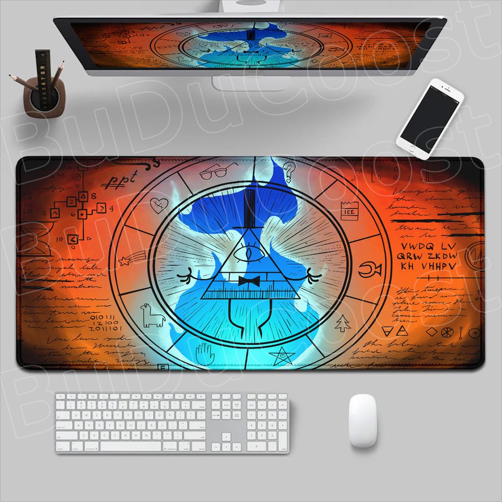 xmm Locking Edge Rubber Laptopmat Gaming Mousepad Large Bill Cipher Gravity Fall Table Carpet XXL Computer Accessories Rug