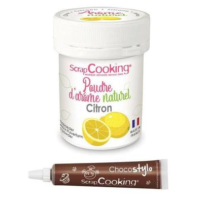 Natürliches Lebensmittelaroma in Pulverform Zitrone + Schokoladenstift