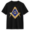 T-shirt Été Équerre Compas Franc-Maçonnerie Or T-shirts Maçonniques Coton Pur T-shirt pour Homme Grande Taille Manches Courtes