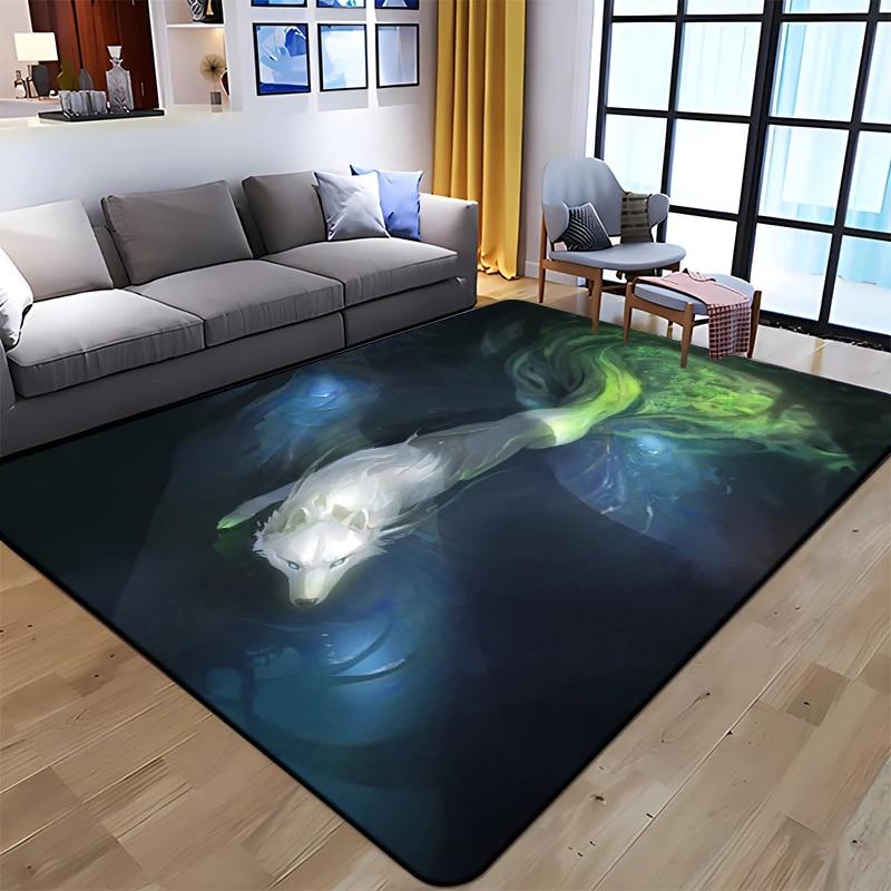 Best Selling Wolf Art Printed Carpet for Living Room Large Area Rug Soft Mat E-sports Chair Carpets Alfombra Gifts Dropshopping