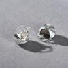 Retro Premium Semi-Round Metal Copper Plated Platinum Ear Buckle Earrings Niche Fashion Commuter Must Enter Simple Earrings