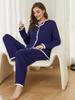 European and American loungewear set autumn and winter long-sleeved cardigan casual women's pajamas Russia