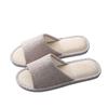 Slippers Household Women Spring and Autumn Four Seasons Striped Thick Bottom Non-slip Men Couple Wooden Floor Linen Cotton Slippers Summer