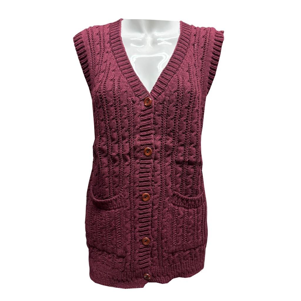 

Ciciten Pocket Buttoned Daily Knitwear Women s Vest Mother s Vest Standart чорний