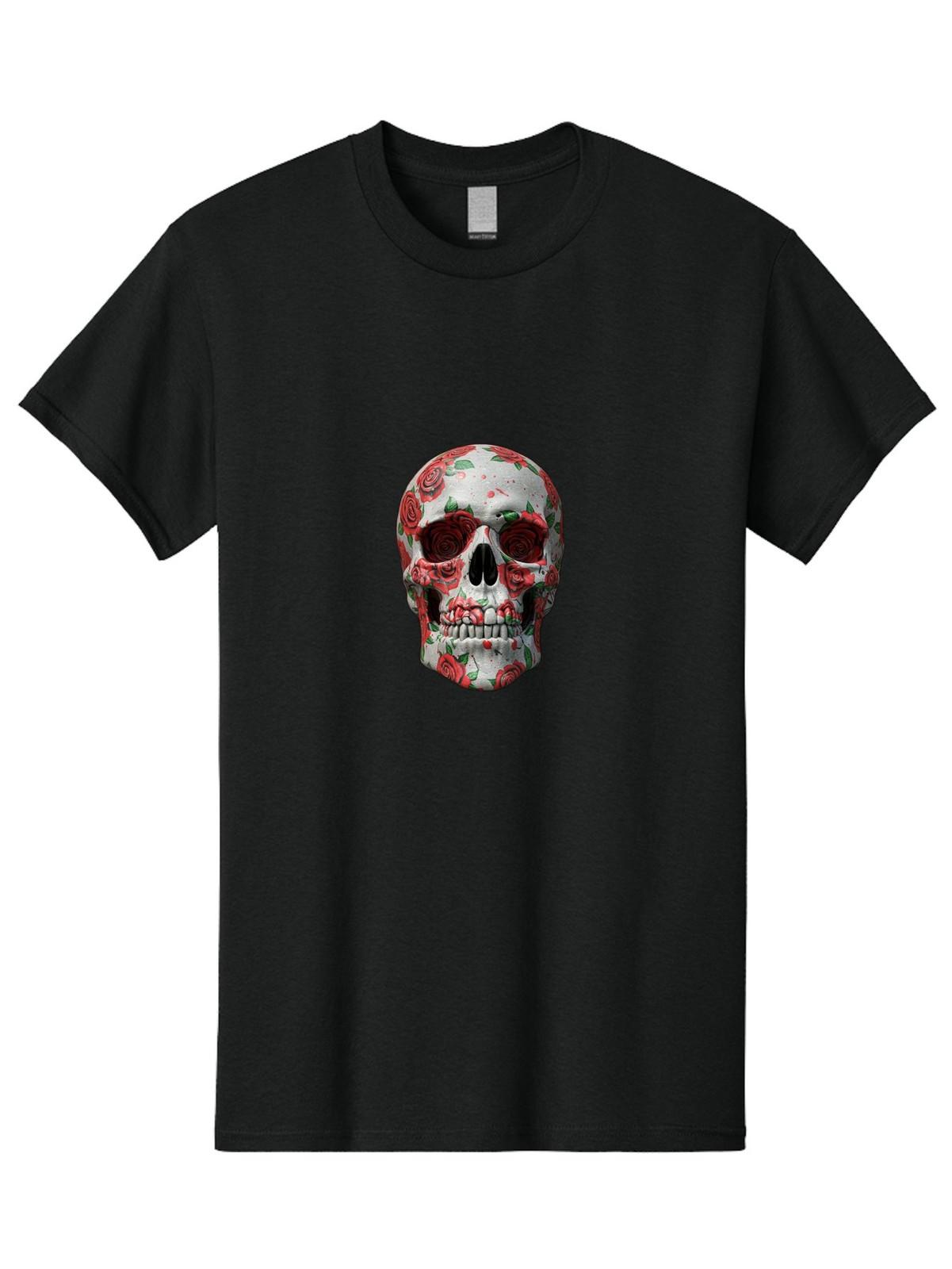 Floral-Skull-2 Mens Graphic Tee, 100% Cotton, Casual Summer Wear S разноцветный