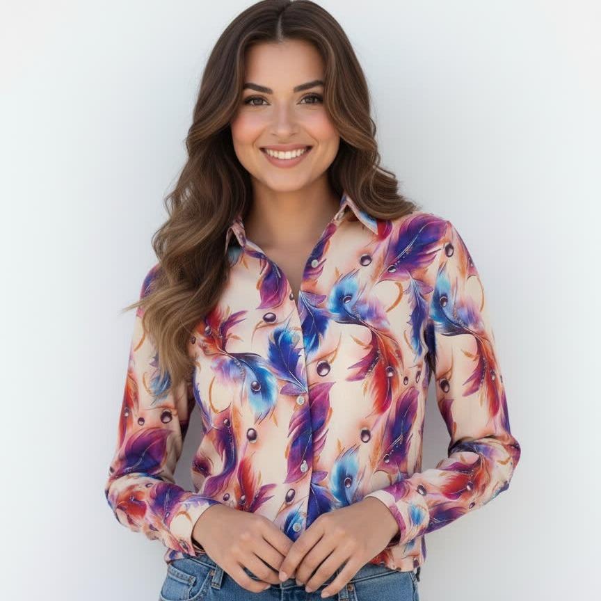 

2026 Women s Lightweight Long-Sleeve Spring Shirt - Breathable, Loose, Versatile, with Inner Binding. L