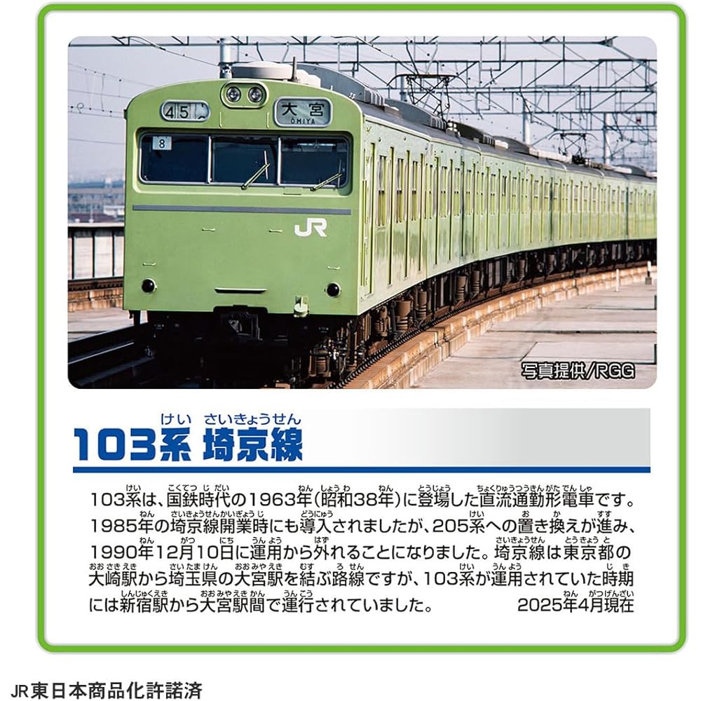 Takara Tomy Plarail 103 Series Saikyo Line Train Toy for Ages 3 and Up