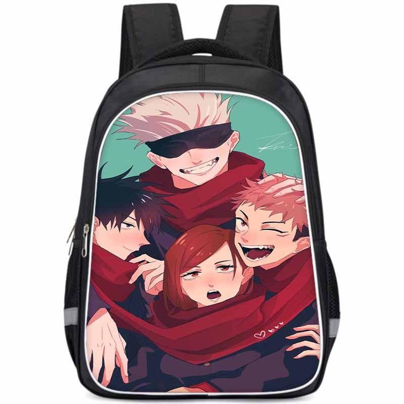 Spacious Jujutsu Kaisen Backpack For Kids With Lightweight Oxford Fabric