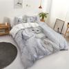 3pcs White Bedding Set Lovely Little Cat 3D Printed Warm Duvet Cover Set King Queen Twin Single Size Birthday Gift Bedroom Decor