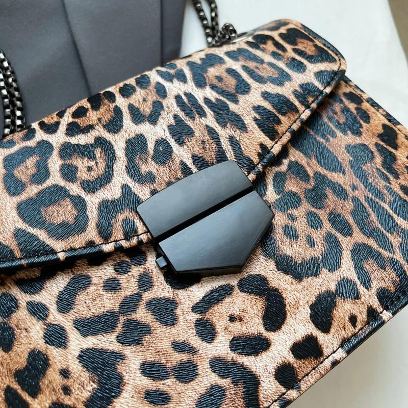 Wysokiej klasy mała kwadratowa torebka w panterkę nowa moda wszechstronna torebka na ramię z przekątną damska niszowa torebka designerska