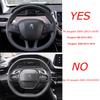 Protector para volante de coche de fibra de carbono + cuero para Peugeot 208 2012 ~ 2018 Peugeot 308 2014 ~ 2008 2013 ~ 2018 accesorios para automóviles