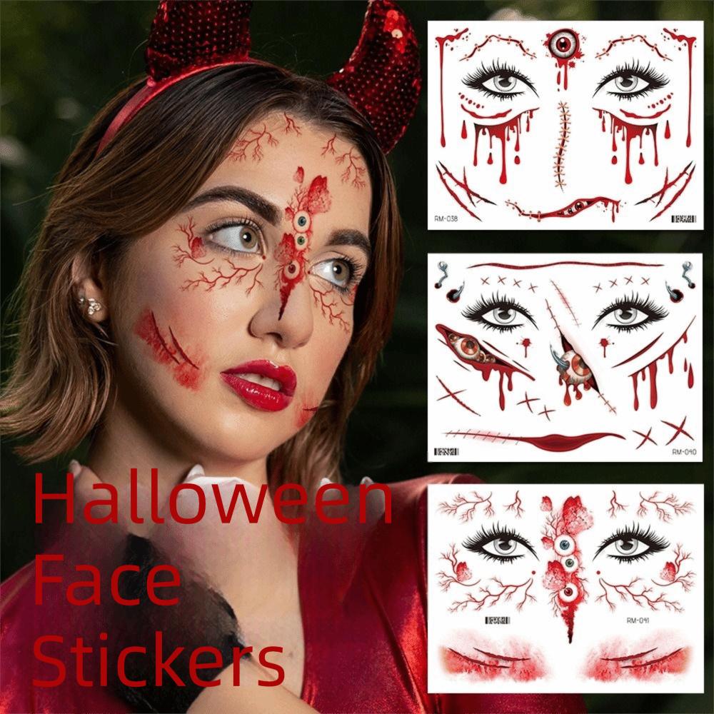 Waterproof Face Decorations Sticker DIY Temporary Scar Stickers Body Art Decals Halloween Party
