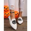 Breathable Shoes Women's 2025 Autumn New Flat Large Yard Pointed Toe Embroidery Color-blocking Lazy Shoes