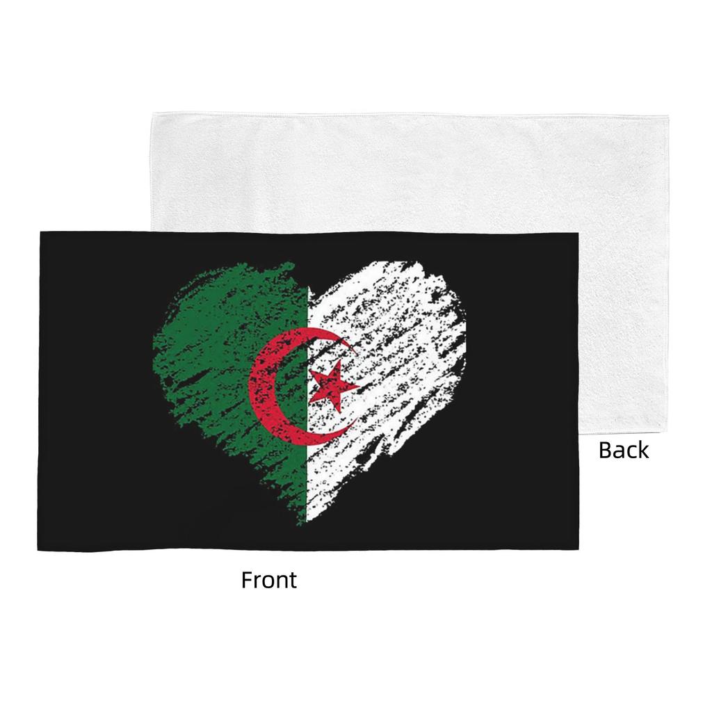 Scribble I love Algeria flag Soft Face Towel Quick Dry Pool Bath Cotton Towels Breathable