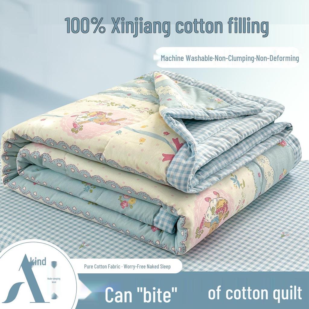 Class A Pure Cotton Summer Air Conditioning Quilt - Thin, Machine Washable