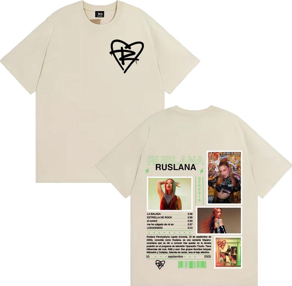 Singer Ruslana Album Tour 2025 Graphic T Shirts Men Women Fashion Hip Hop Punk T-shirt Oversized Short Sleeve T Shirt Streetwear