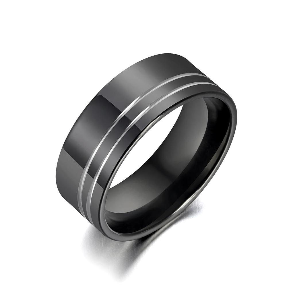 New Black Color Stainless Steel Ring For Women Men Simple Couple Titanium Steel Wedding Ring Jewelry Drop Shipping Anneau R18124