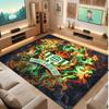 Real Betis Football Print Crystal Velvet Rug, Comfortable Water Absorbent Non Slip Indoor Floor Carpet