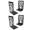 4Pcs Bookends Metal Desk Book Ends Simple Decorative Stopper Easy Storage Bracket