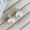 Romantic Sweet Pearl Studs Elegant Classic Zircon Stud Light Luxury Crystal Drop Earrings Gifts