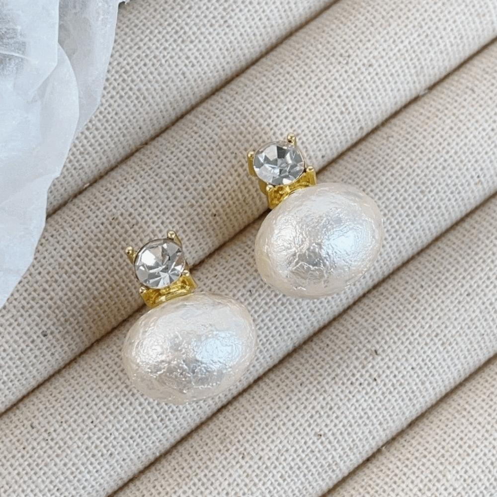 Romantic Sweet Pearl Studs Elegant Classic Zircon Stud Light Luxury Crystal Drop Earrings Gifts