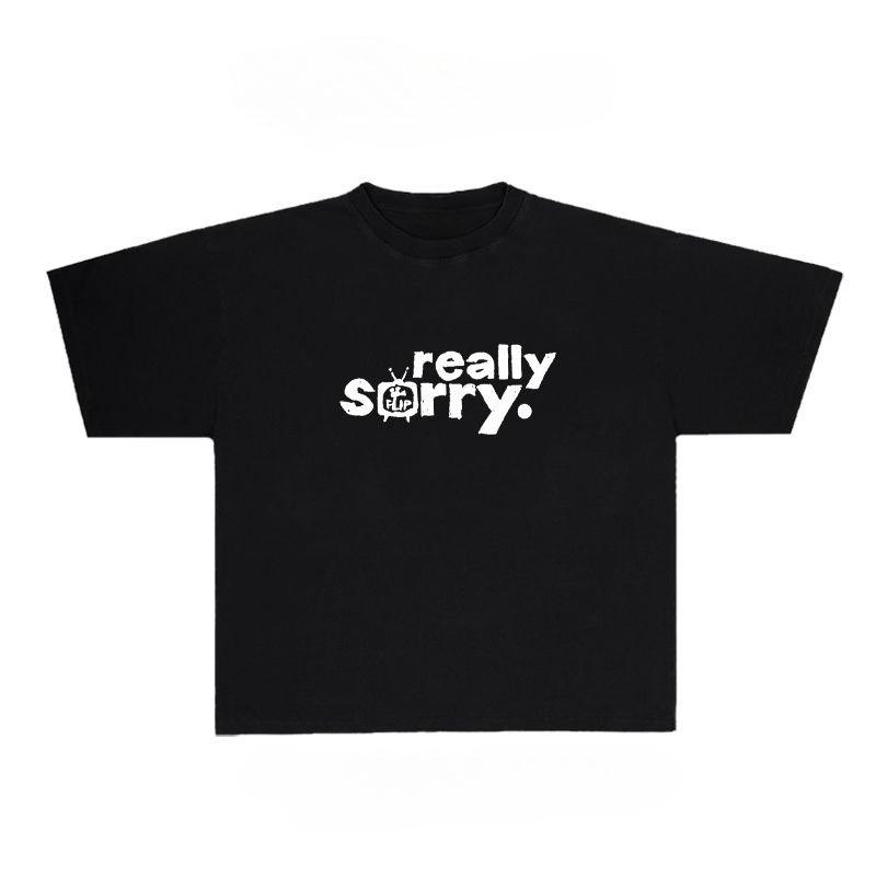 Really Sorry Graphic Men Women Autumn T-Shirt Harajuku Vintage Short Sleeve Casual Fitness Comfortable Winter Innerwear