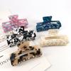 Fashion Leopard Print Hair Claws Geometric Hair Clamp Grab Styling Clips for Women Girls Hairpin Hair Accessories