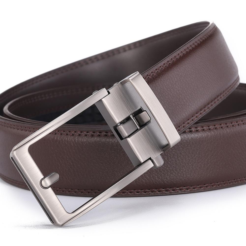 Men's Genuine Leather Belt with Automatic Buckle - High-End Fashion Casual Waistband