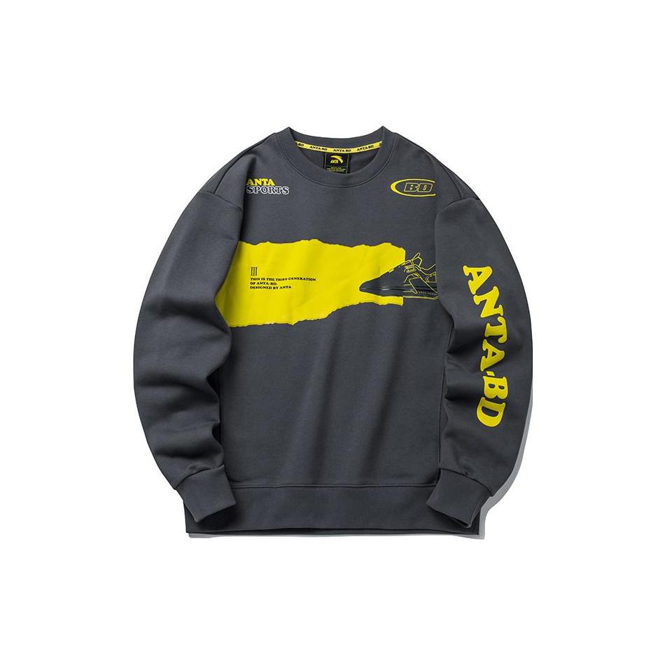 ANTA Sweatshirts Men s Gray Crew Neck Moderate Regular 152218728-4 L