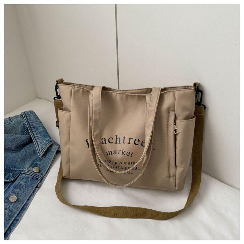 Shoulder bag, simple and fashionable printed tote bag, large capacity, daily commuting versatile underarm bag