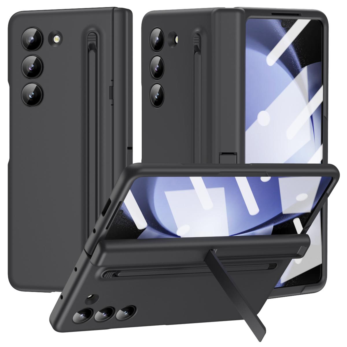 

For Samsung Galaxy Z Fold6 5G Case Hard PC Phone Cover with Stylus and Tempered Glass Film Black