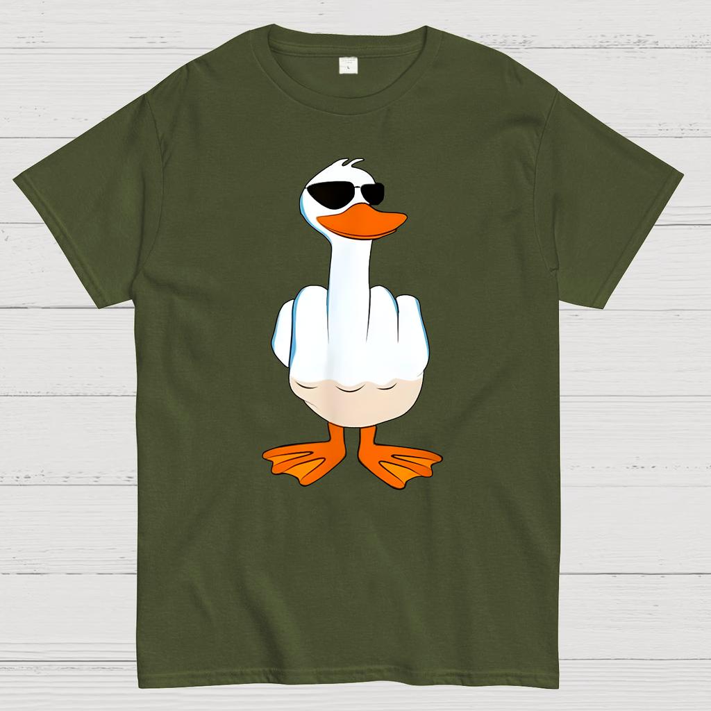 Duck! Funny Cotton Summer Casual Cool Loose T-Shirt