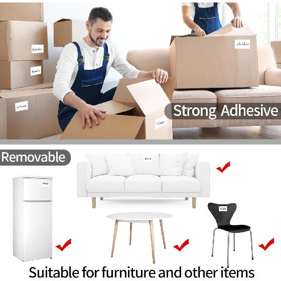 STARLIBOO Removable Colored Labels Stickers, 3X5 Inch Removable Large Label Stickers for Moving Boxes and Storage B- Waterproof- Tear Resistant