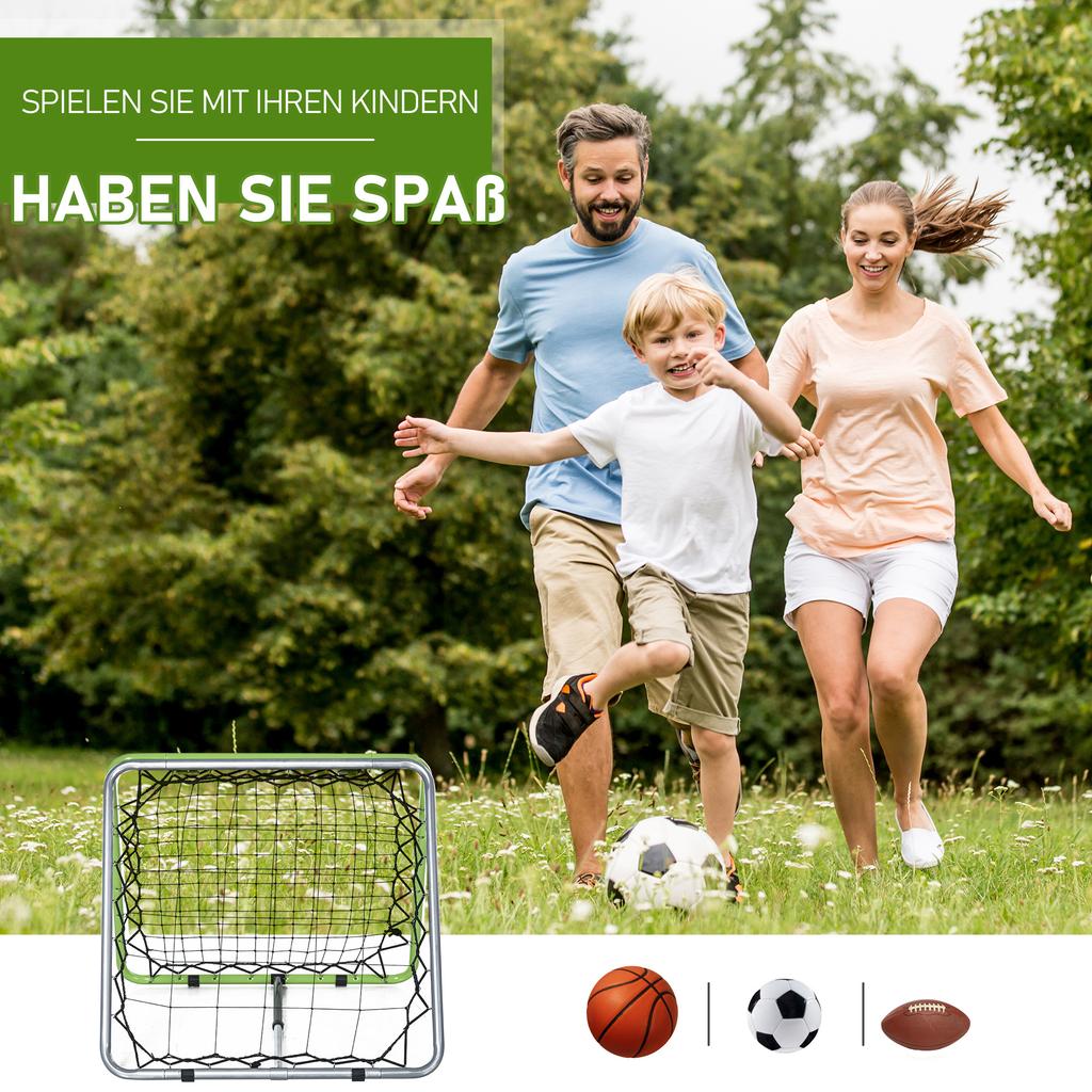 Football Training Net, Soccer Kickback Target Goal Both Side Rebounder Net