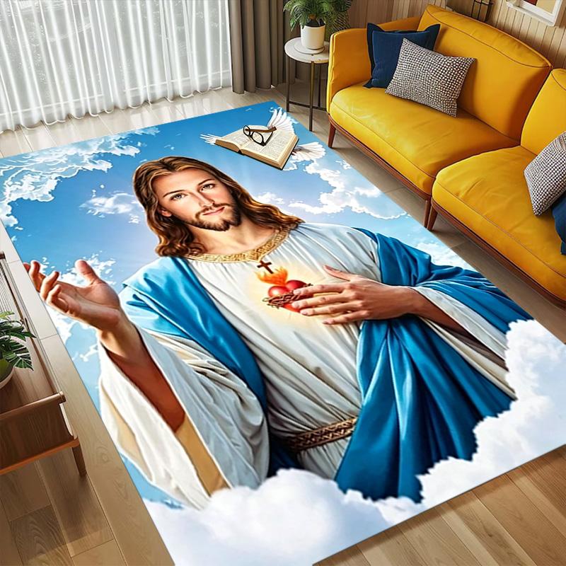 Jesus Frieden Wohnzimmer rutschfester Teppich Weicher Teppich für Schlafzimmer Spielzimmer Sofa Büro Heimdekoration Fußmatte Weihnachtsgeschenk C926753