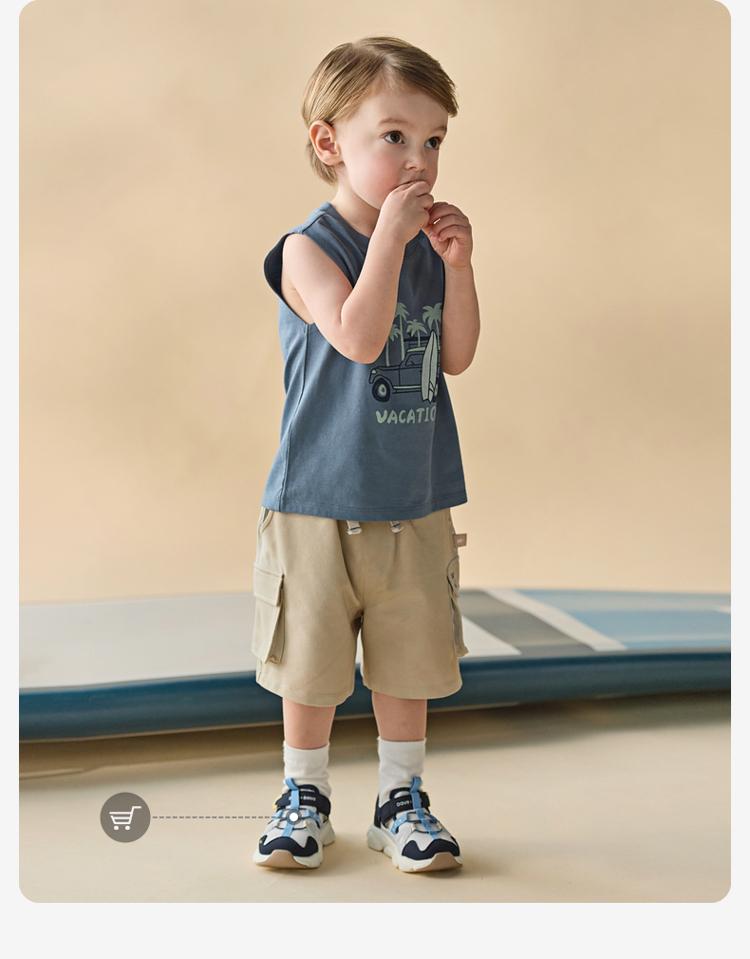 David Bella Boys' Antibacterial Cool Tank Top Summer Clothes New Baby Sleeveless T-shirt Children's Knitted Top