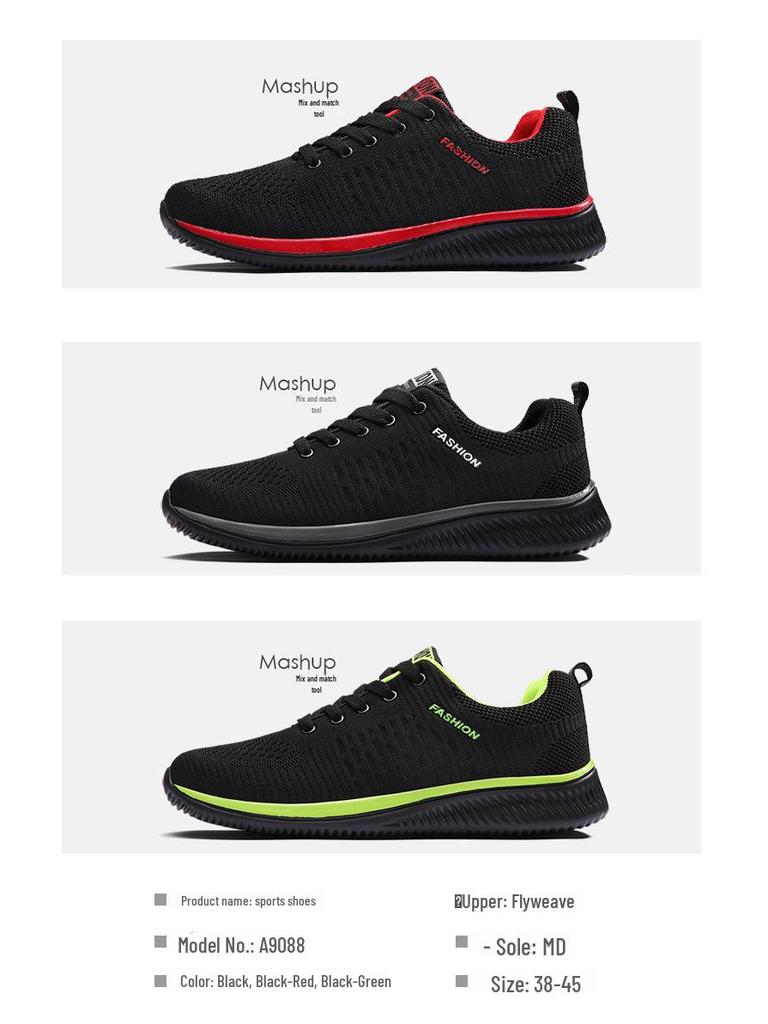 Men's Lightweight Korean-Style Mesh Running Shoes, Casual Trendy Design