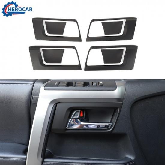 Matte Black Interior Car Door Handle Bowl Frame Cover Decoration for 4Runner 10+