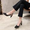 K88-A Korean Style Women's Patent Leather Slingback Peep Toe Sandals with Square Chunky High Heels