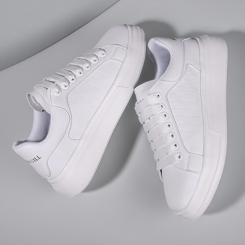 New Breathable Casual White Sneakers, Men's Thick-soled and Height-increasing Sports Shoes, Korean-style Trendy Sneakers