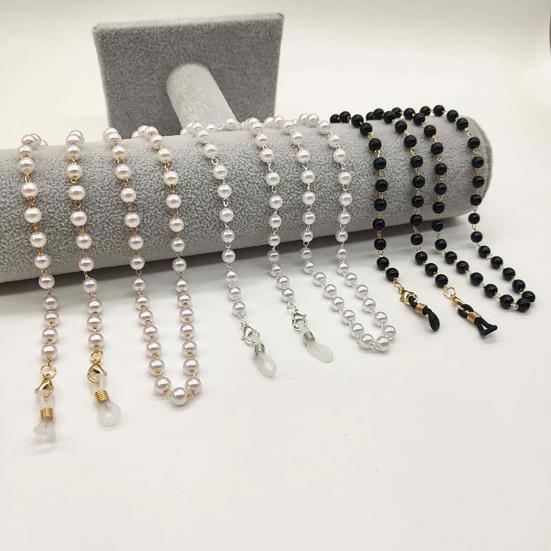 Exquisite Eyeglass Chain Multi-use Faux Pearl Stylish Bright-colored Eyewear Lanyard for Party